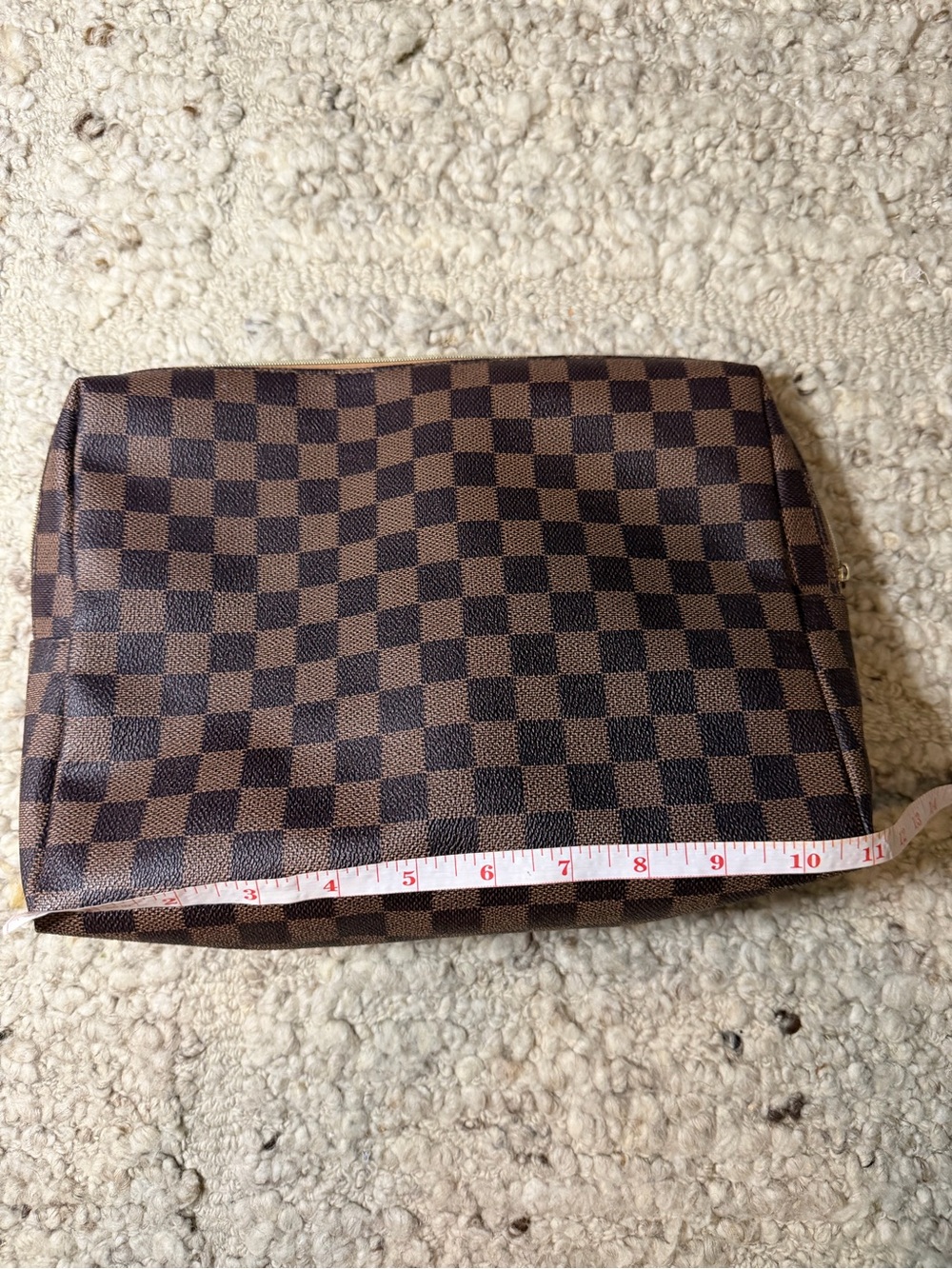 Amazon Brown Check Toiletry Pouch - Picture 2 of 5
